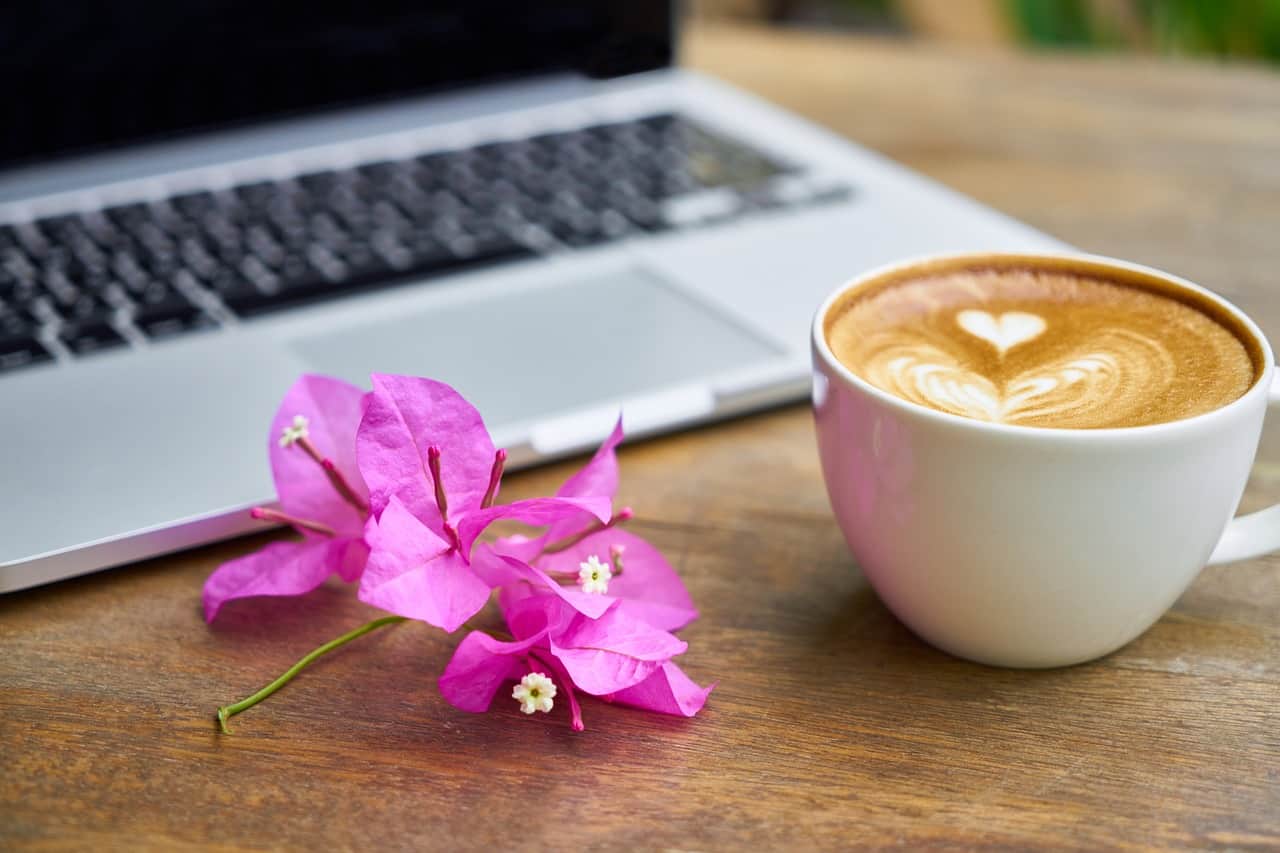 laptop-coffee-flower | How to Hide Images in a Blog Post | Tech Girl Help Desk