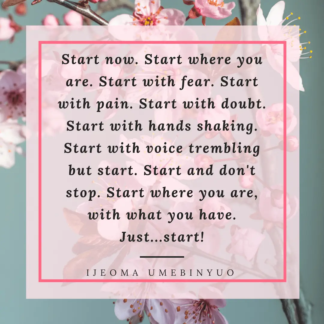 Start Now Quote with pink flower background