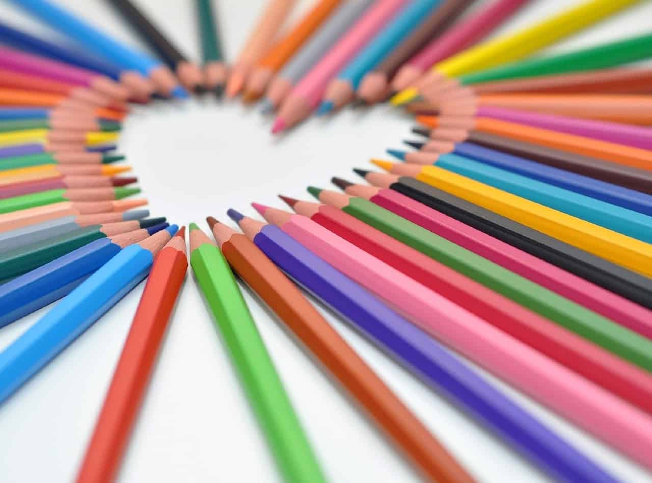 colored pencil heart