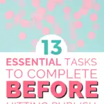 mint green back ground with pink confetti dots and a text overlay Important Things To Do Before You Hit Publish | Tech Girl Help Desk